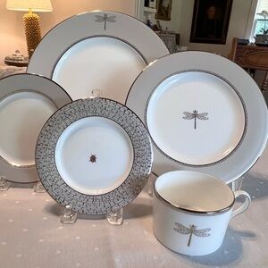 Kate Spade June Lake Platinum 5-piece Dinnerware Set NWOT